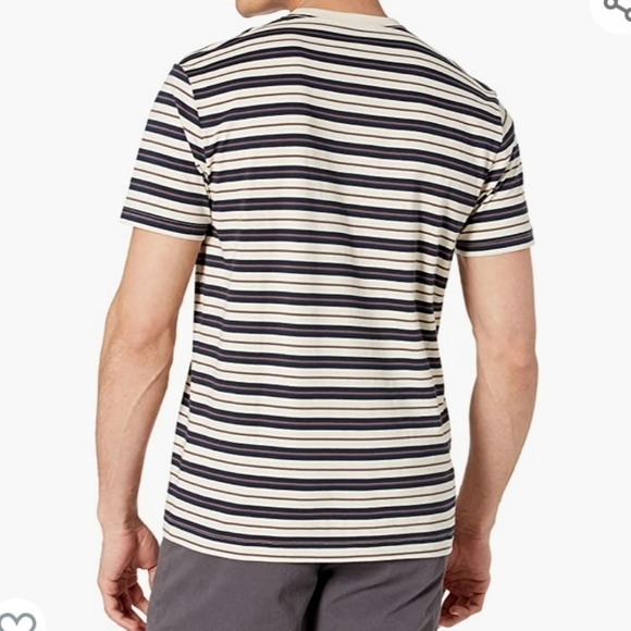 Goodthreads Blue and Cream XL Tall Slim-Fit Short-Sleeve Cotton Crewneck… - Picture 2 of 5